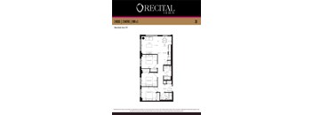 A floor plan for the Recital Act IV apartment.