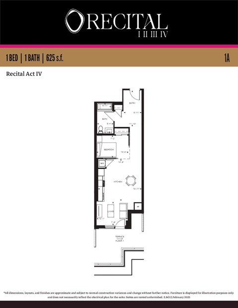 A drawing of a floor plan for a building named Recital Act IV.