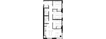floor plan of the first floor of a duplex apt with a mixture of units
