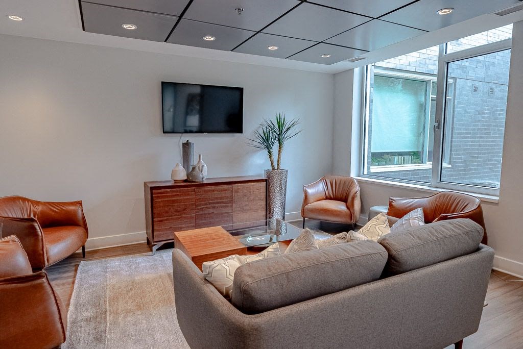 a living room with a couch and a television