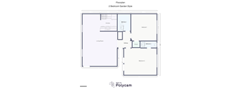 Layout of the 2-bedroom apartment at Lynnhaven Landing in Virginia Beach, featuring two bedrooms, living area, kitchen, and bathroom