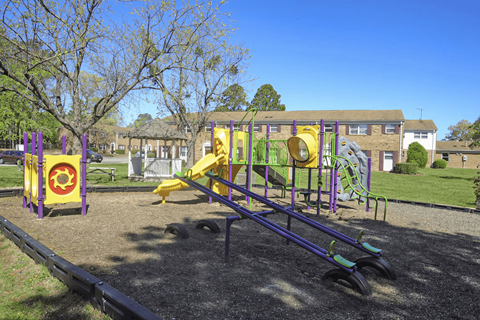 On-site playground at Lynnhaven Landing Apartments, offering a safe and fun space for families in Virginia Beach