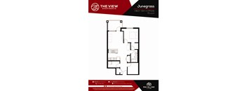 A floor plan for a 1 Bed + Den, Cliffside 711 SQ.FT apartment at The View Apartments.