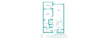 a floor plan of a one bedroom unit