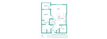 a floor plan of a unit with a bedroom and a living room