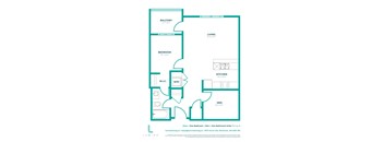 a floor plan of a unit with a bedroom and a living room