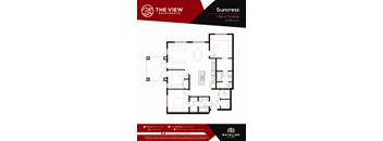 A floor plan for a 3 bedroom, 1194 sq.ft apartment from The View Apartments.