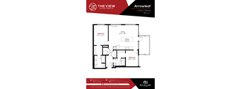 A floor plan for a 2 Bedroom 111 Sq.Ft apartment at The View Apartments.