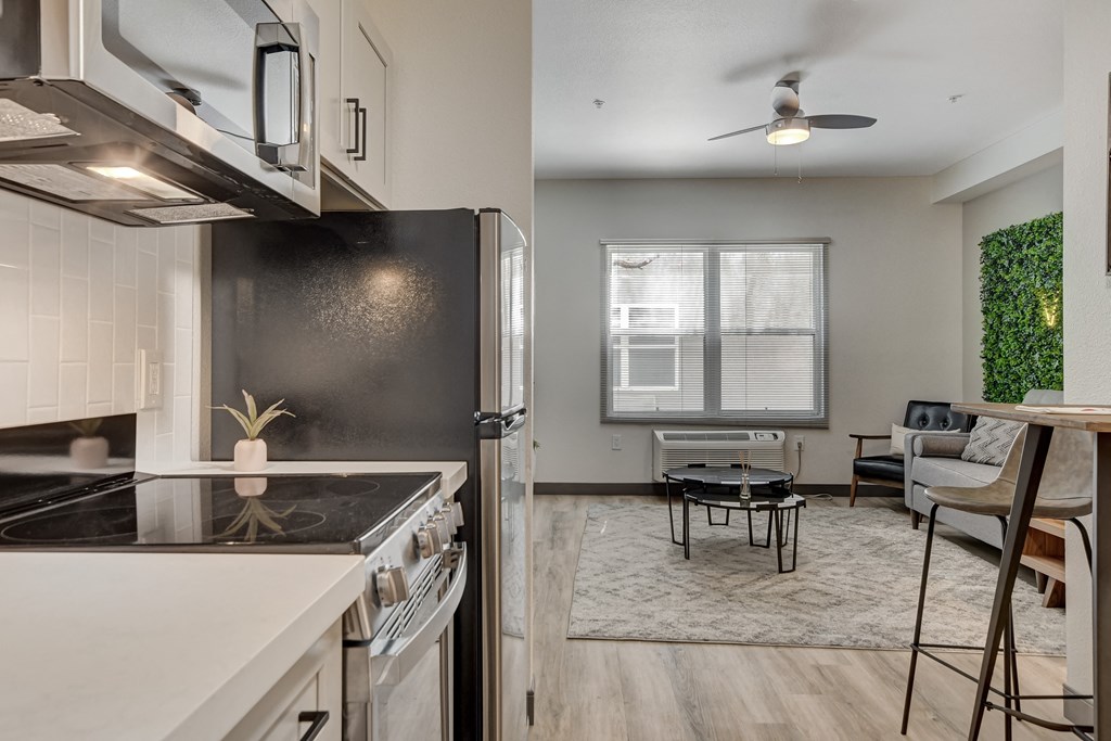 Kitchen and living area