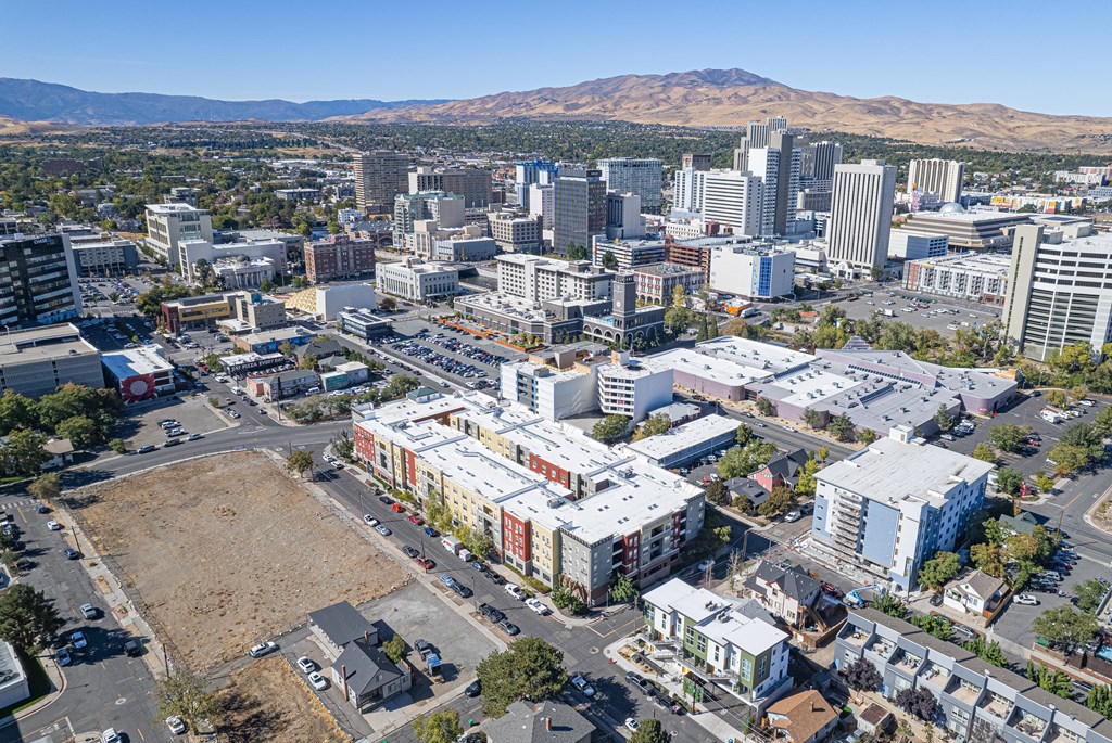 an aerial view of the city at ParcOne60, Reno