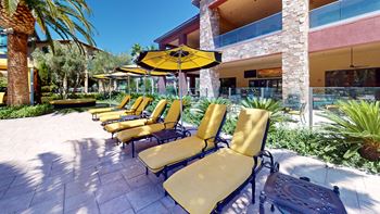 Shaded Lounge Area By Pool at Tuscan Highlands, Las Vegas, NV, Nevada