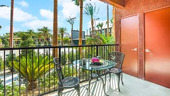 Balcony with view of the city at Tuscan Highlands, Las Vegas, Nevada