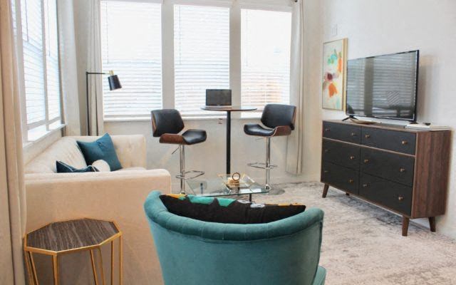 Living Room 1at The Fitz Apartments in Dallas