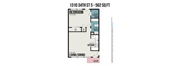 1 BR floorplan
