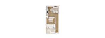 A series of images showing a small room layout with a bed, a desk, and a wardrobe.