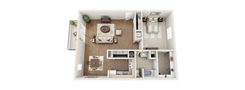 1 BR floorplan