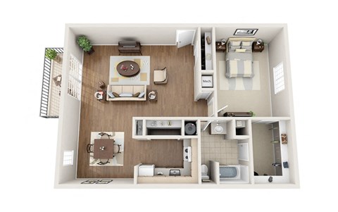 1 BR floorplan