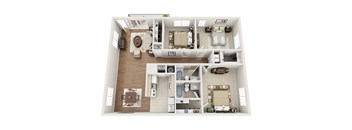 2 BR 2 BA Floorplan