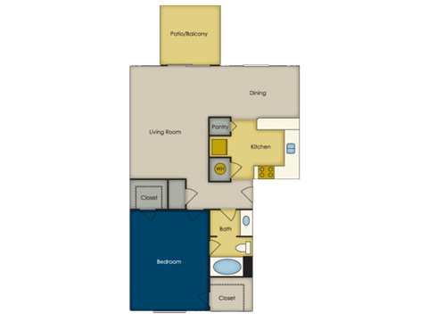 A diagram of a house layout with labeled rooms such as Living Room, Dining, Kitchen, Bath, and Bedroom.