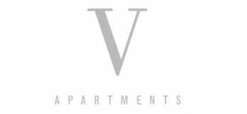 the logo of a apartments company with a v shape on a white