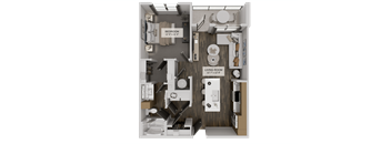 A1a Floorplan at The Union Flats at Fishers District, Fishers, IN, 46037