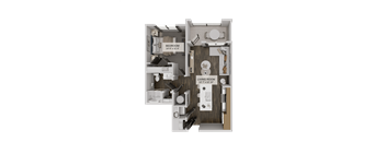 A1c Floorplan at The Union Flats at Fishers District, Fishers, 46037