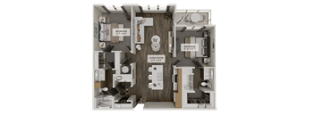 B1c Floorplan at The Union Flats at Fishers District, Fishers, Indiana