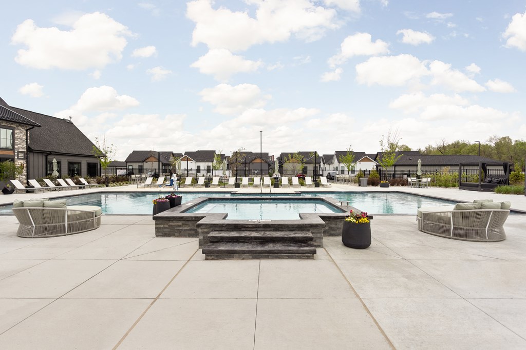 the pool area at the estates apartments