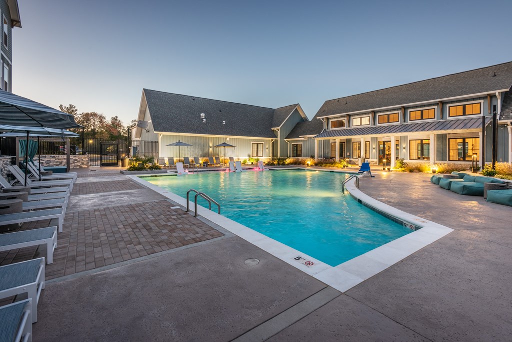 a large swimming pool in front of a house  at Taylor Farms, Charlotte, NC, 28262