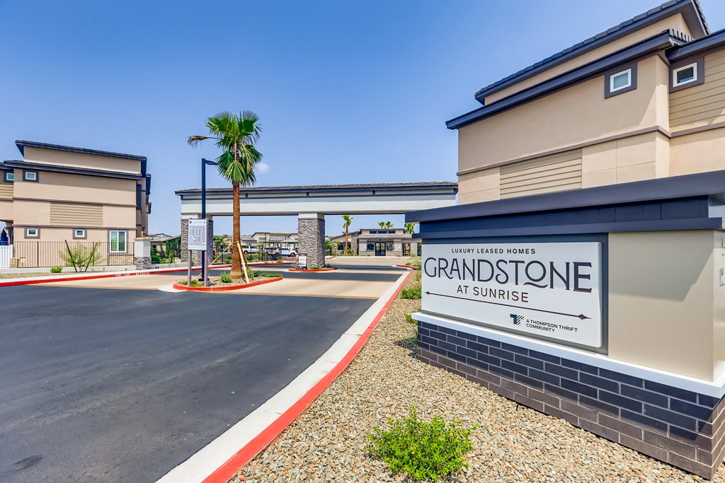 a building with a sign for grandstone at sunset  at Grandstone at Sunrise, Arizona