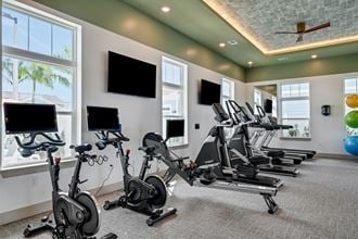our state of the art gym is equipped with cardio machines and televisions