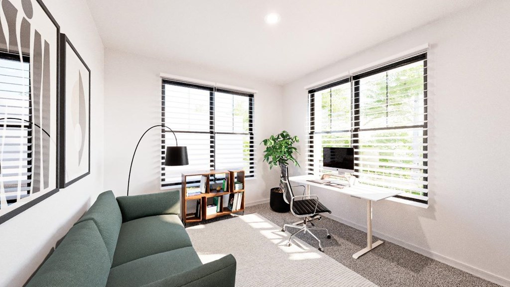 Living Area With Work Desk at The Landing at Lemay, Colorado