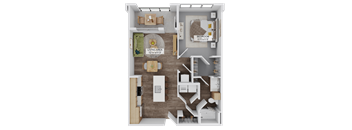 The Dreamliner A1A 1 Bed 1 Bath Floorplan at The Stadler Luxury Apartments, Bradenton, FL
