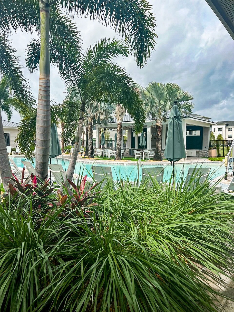 the pool is surrounded by palm trees and plants at Drift, Daytona Beach, 32117
