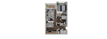 Floor Plan A1 at The Pullman Luxury Apartments, Atlanta, GA