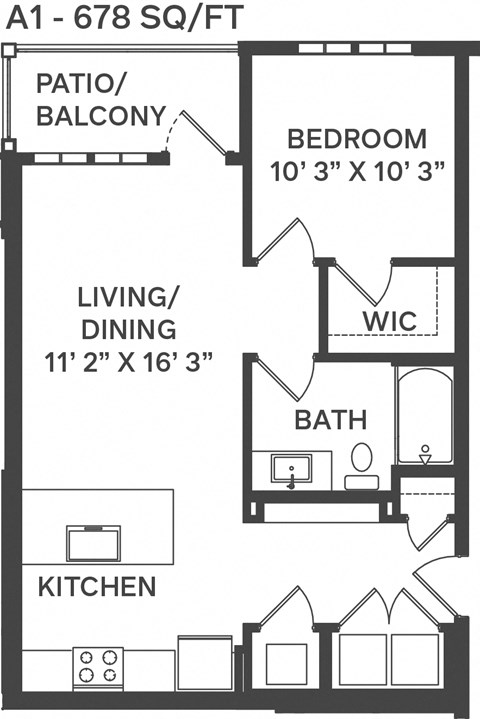 A1 Floor Plan at Apex, Colorado Springs, CO