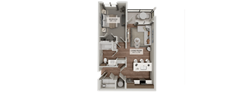 A diagram of a house showing a bedroom and a living room.