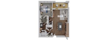 A1b Floor Plan at Refinery at Pointe17 Apartments, Phoenix, AZ