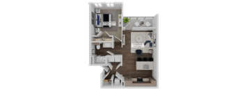 Floor Plan A2 at The Pullman Luxury Apartments, Atlanta, GA