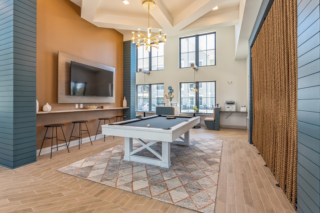 our apartments offer a clubhouse with a pool table  at Taylor Farms, North Carolina, 28262