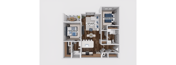 2 Bed 2 bath floor plan at The Maverick Luxury Apartments, Monument, 80132