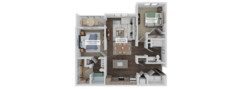 Floor Plan B1 at The Pullman Luxury Apartments, Atlanta, GA