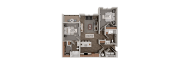 A 12x12 feet living room is in the center of a house layout.