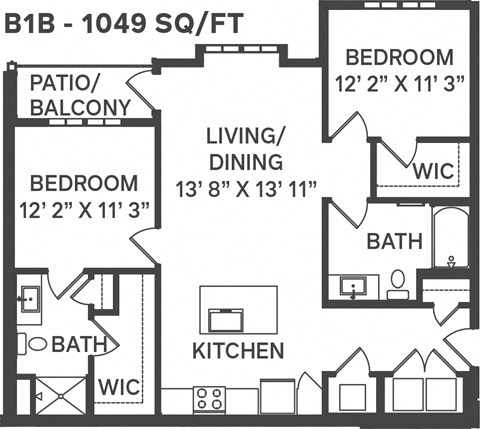 B1B Floor Plan at Apex, Colorado Springs, CO, 80923