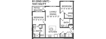 B1 End Unit Floor Plan at Apex, Colorado Springs