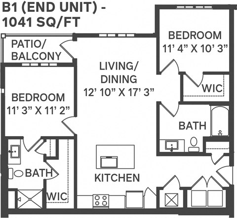 B1 End Unit Floor Plan at Apex, Colorado Springs