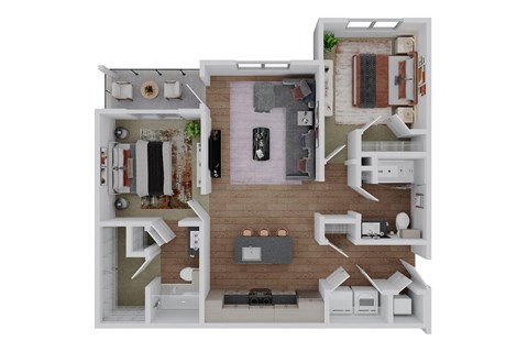 bedroom floor plan an open concept living room and kitchen with a wood floor