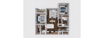 2 Bed 2 bath floor plan B at The Maverick Luxury Apartments, Monument