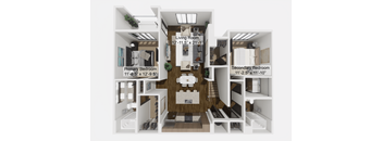 B1U Floor Plan at The Levi Luxury Apartments, McDonough, GA, 30253