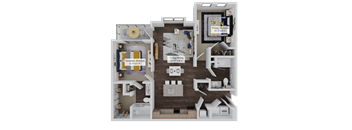 Floor Plan B1a at The Pullman Luxury Apartments, Atlanta, GA